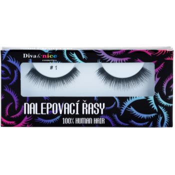 Diva & Nice Cosmetics Accessories Lashes gene false din par natural - imagine 3